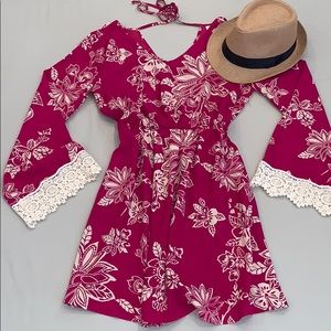 Bohemian magenta island dress
